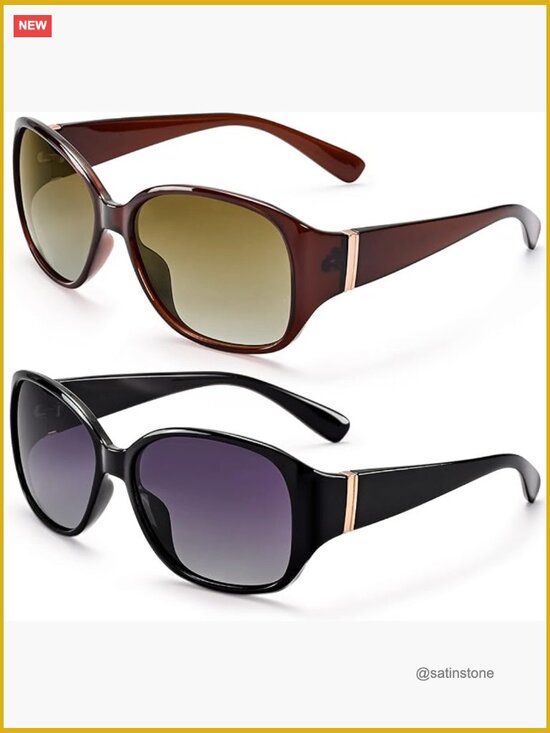 Polarized Sunglasses for Women Retro Vintage Driving UV400 Protection 2 Pack main image 6